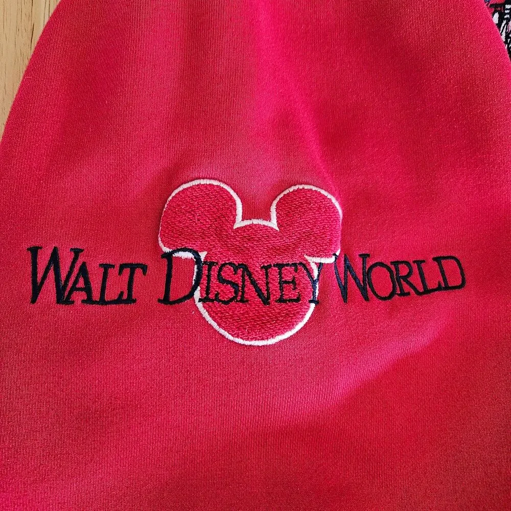 Walt Disney World VTG 1998 Quarter Zip Pullover Sweatshirt Red sz XXL